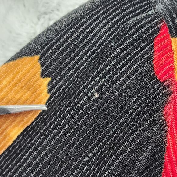 Joie De Vie Paris Jacket Womens S Red Black Floral Velvet Corduroy Open Front - Picture 3 of 9